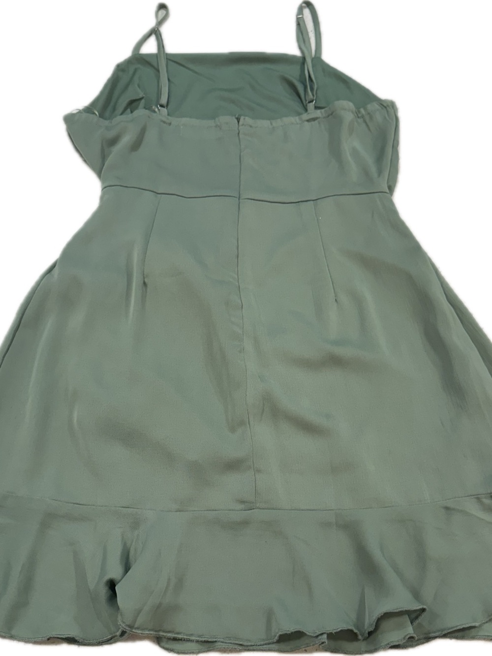 Altar'd State Sage Green Spaghetti Strap Wrap Mini Dress - Picture 6 of 6